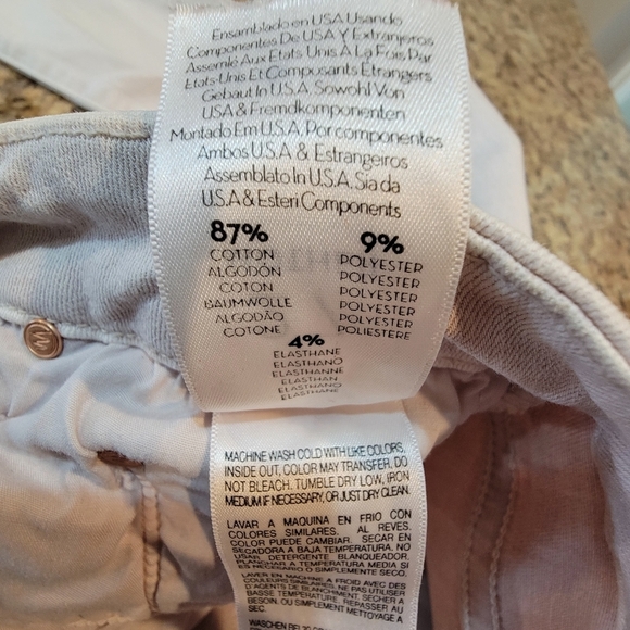 Mother The Looker Crop Sexy Just Walked Into Town Jeans In Blush Ivory Size 27 - Picture 11 of 12